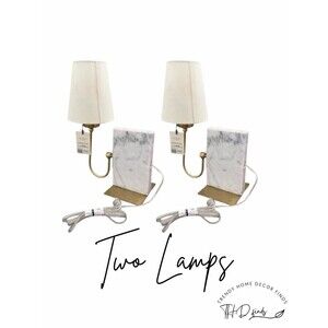 SET OF 2- VIRAL Marble Bookshelf Lamps - Hearth & Hand with Magnolia RARE NEW